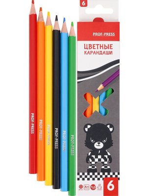 Карандаши 6 цв пластик BE BEAR КЦ-9298