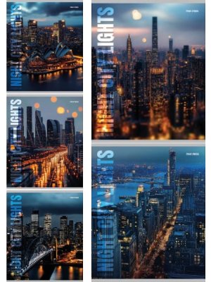 Тетрадь  48л Линия  ВИДЫ МЕГАПОЛИСОВ мелован 48-4300