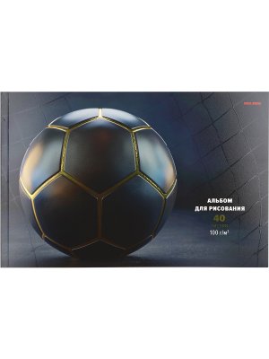 Альбом  40л ЧЁРНЫЙ ФУТБОЛЬНЫЙ МЯЧ с жесткой подложк 40-2287