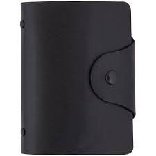 Визитница карманная на 40 визиток 80*110мм кожзам кнопка черный 260777