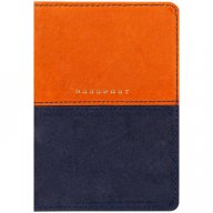 Обложка для паспорта Duo Кожа Осень Темно Синий тисн фольгой 311101