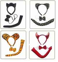 Карнавальный набор ушки животных хвост галстук-бабочка ассорти 22044