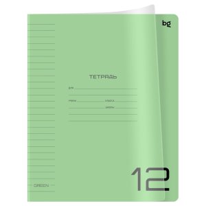 Тетрадь  12л Линия UniTone Green пластик обл прозр Т5ск12_пл 08906