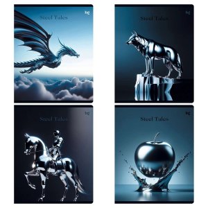 Тетрадь  48л Клетка Сталь матовая ламинация конгрев с форзацем Т5ск48_лм_вл_к 63537