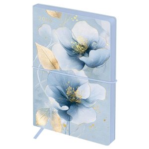 Ежедневник 176л датир 2026г А6+ Ornament Голубой цв срез с резинкой кожзам DdА6+_09791