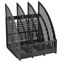 Лоток для бумаг вертик Line сборный 3 отд черный ЛТ454