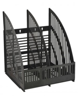 Лоток для бумаг вертик Line сборный 2 отд черный ЛТ452