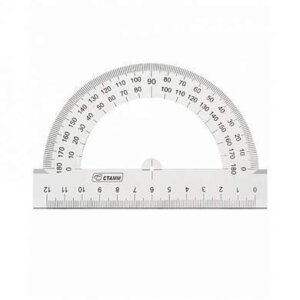 Транспортир 12см 180° прозр бесцв ТР32