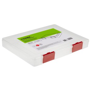 Папка для документов А4 235*310*40мм пластик прозр красные защелки ПД-31572