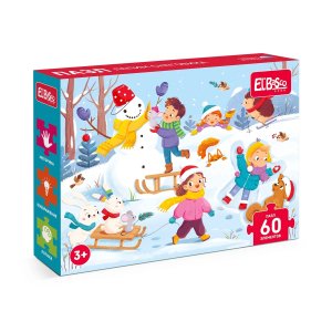 Пазл   60 Лепим снеговика