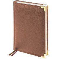 Ежедневник 160л недатир A5 Delucci Гладкая кожа зол срез коричневый UD0_89502