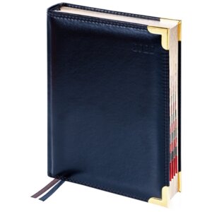 Ежедневник 184л датир А6 Delucci Черный Гладкая кожа зол срез 2022г DD2_89601