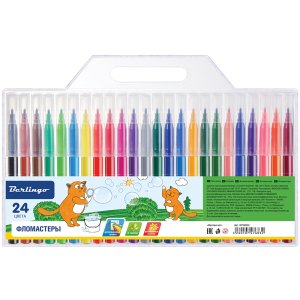 Фломастеры 24цв Жил-был кот смываемые блистер WP00624