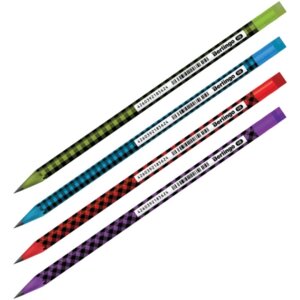 Карандаш ч/г Squares с ластиком пласт асс BP01312