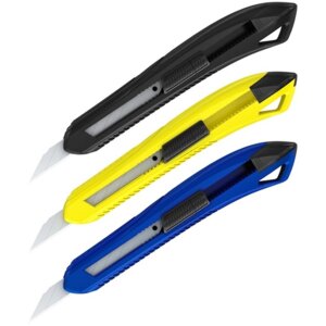 Нож канцелярский 9мм Razzor 100 push-lock асс BM4125