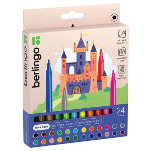 Фломастеры 24цв Замки смываемые WP00218