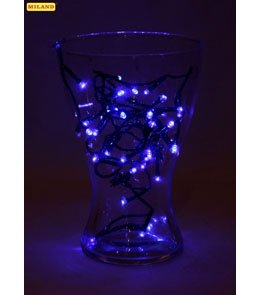 Новогодняя гирлянда метражная 13м 152 синие лампы темная нить 8 реж НУ-6566