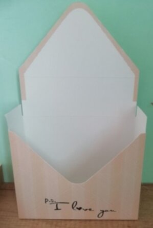 Конверт под цветы PS I love you персиковый