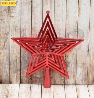 Новогоднее украшение Верхушка на ёлку Звезда красная 23см НУ-4398