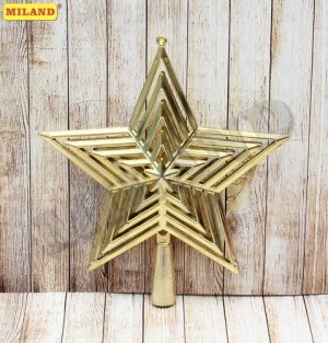 Верхушка на елку Звезда золотая 23см НУ-4399