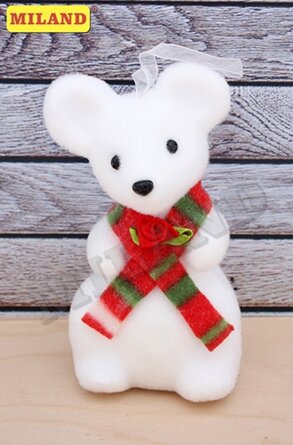 Новогоднее украшение Фигурка новогодняя  Забавный мышонок 13*7см НУ-1336