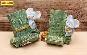Статуэтка подставка под телефон  в ассортименте Мышонок с купюрами Т-9523
