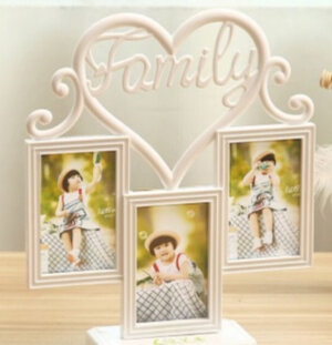 Фоторамка-коллаж (3 фото 9х13 см) Лучшая семья, белая ФР-7379