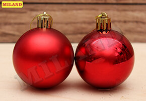 Набор шаров пластик  5см 20шт Новогодние краски красный НУ-0400