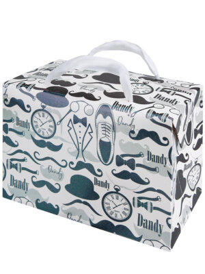 Подарочный пакет коробка Джентельмен с тисн фольгой 15*11*9см S 250г ПКП-9063