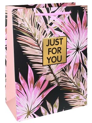 Бумажный пакет 31х42х12 Тропический рай черн ППК-1953