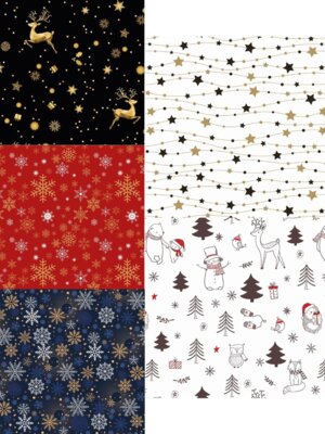 Упаковочная бумага Премиум 70х100см ассорти 1л 5 диз УБ-4378