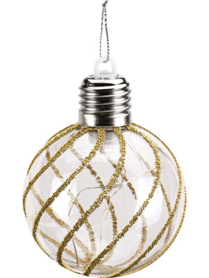 Елочный шар с led-подсветкой Волны 8см НУ-3452