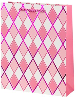 Бумажный пакет Dream cards18*24*8.5 Розовые полосы ППК-2569