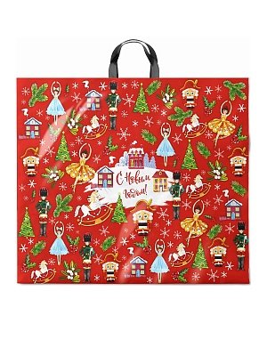 Полиэтиленовый пакет с петлевой ручкой НГ Щелкунчик 60х50 ПИ-6658