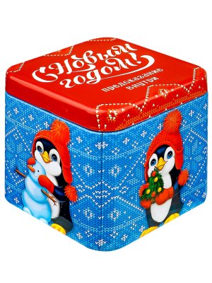 Металлический Сундучок с новогод предсказанием Пингвин НУ-5918