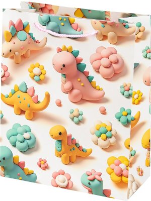 Бумажный пакет Dream cards 26х32х12 Чудесные динозавры 210 г ППК-7578