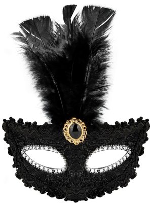 Маска карнавальная Чёрный лебедь чёрная КРК-2955