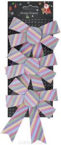 Новогоднее украшение из ПВХ "Бант полосатый" (10*12см, для декорирования елки (набор из 3  39206