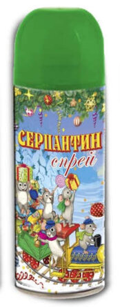 Серпантин синтетический Зеленый в спрее 42384