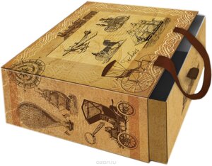 Подарочная коробка Достопримечательности Мелован 16х16х8см 76854