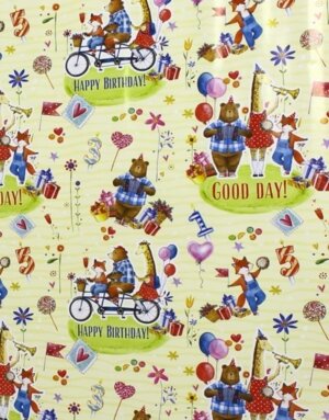 Упаковочная бумага Лисы и мишки в рул 100х70 75199