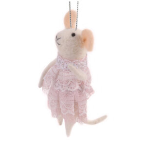 Декоративное подвесное украшение Мышка в розовом 80126