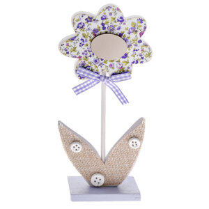 Декор фигурка из древесины павловнии с аппликац из хлопчато-бум ткани  7.5*4*16 28779