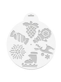 Трафарет Конфетка и шишка новогодний многоразовый из листового полипропилена 25x25см 78067