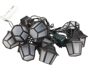 Электрогирлянда Фонари на 10 LED ламп длина 270 cм, напряжение 3 B, мощность 0,5 Вт 87275