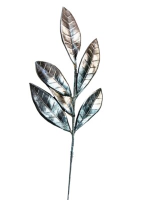 Интерьерное украшение ветка Серебр ветвь из полиэтил на проволоке черн метал 30*11*0,7см 86958