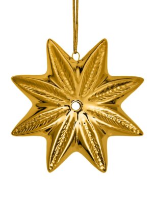 Новогоднее подвесное украшение Восьмиконечная звезда Звезда из фарфора 8х7,7х2,2см 80893