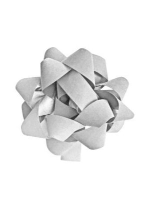 Декоративный бант из полиэтилентерефталата на клеевом основании серебряный 82278