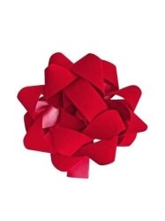 Декоративный бант из полиэтилентерефталата на клеевом основании красный 82274