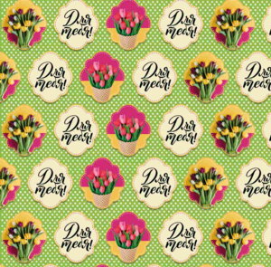 Упаковочная бумага Букет тюльпанов в рул 81056